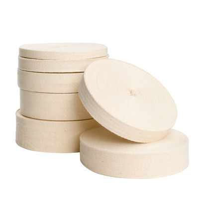 สายด้ายผ้าผ้าธรรมชาติแบบเรียบ 10-50mm สายด้ายผ้าผ้าธรรมชาติแบบพิมพ์ตามสั่ง