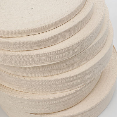 สายด้ายผ้าผ้าธรรมชาติแบบเรียบ 10-50mm สายด้ายผ้าผ้าธรรมชาติแบบพิมพ์ตามสั่ง