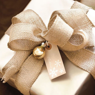 10 ยาร์ด ปอกระเจา Burlap ริบบิ้น ธรรมดา เนื้อตัดขอบ Burlap ริบคริสต์มาส