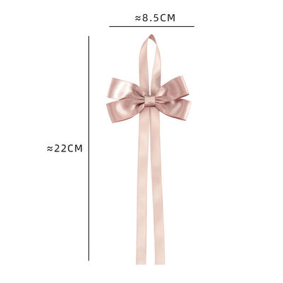 ทอง Pre Tied Satin ริบบิ้น Bow With Elastic Loop Satin ริบบิ้น สําหรับการบรรจุของขวัญ
