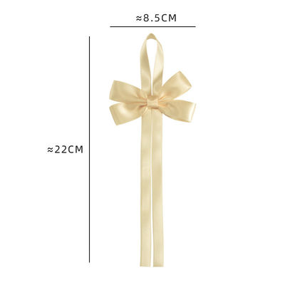 ทอง Pre Tied Satin ริบบิ้น Bow With Elastic Loop Satin ริบบิ้น สําหรับการบรรจุของขวัญ