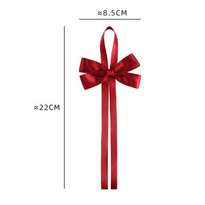 ทอง Pre Tied Satin ริบบิ้น Bow With Elastic Loop Satin ริบบิ้น สําหรับการบรรจุของขวัญ
