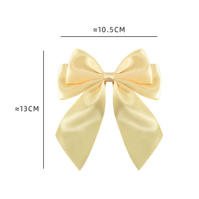 ทอง Pre Tied Satin ริบบิ้น Bow With Elastic Loop Satin ริบบิ้น สําหรับการบรรจุของขวัญ