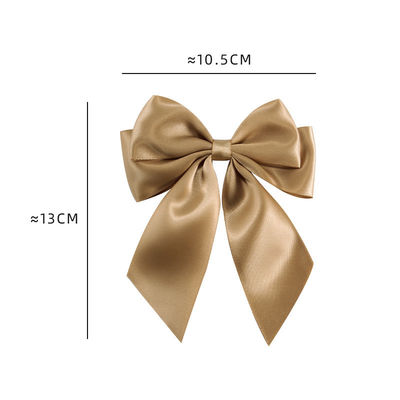 ทอง Pre Tied Satin ริบบิ้น Bow With Elastic Loop Satin ริบบิ้น สําหรับการบรรจุของขวัญ