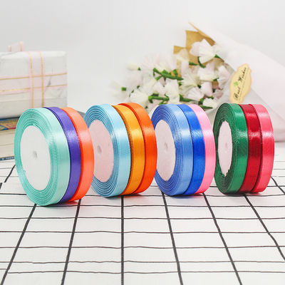 ใบหน้าเดียว หลากหลายพอลิเอสเตอร์ ไนลอน เซตินริบบอน 100 หลา 3 มม-10 มม