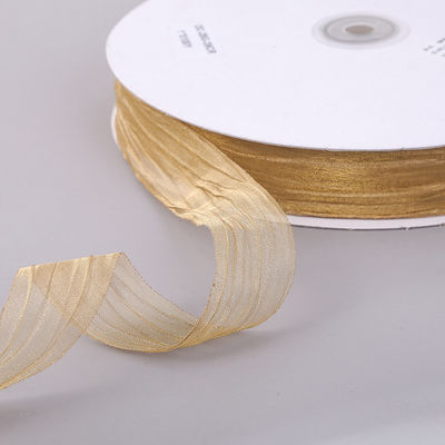 กล่องของขวัญ 25 มิลลิเมตร Organza ริบบิ้น เกาหลี 2.5 ซม Sheer Wired ริบบิ้น