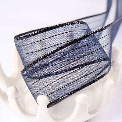 สายทอง 10-25 มม สายพอลิเอสเตอร์ Organza ริบบิ้น สําหรับการบรรจุของขวัญและกล่อง