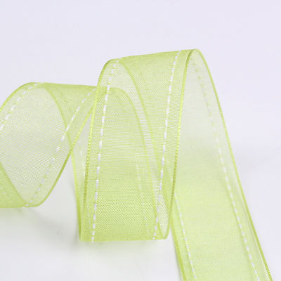25 มิลลิเมตรของรางวัล38 มิลลิเมตร สายขอบพอลิเอสเตอร์ Organza ริบบิ้น สําหรับการบรรจุของขวัญดอกไม้