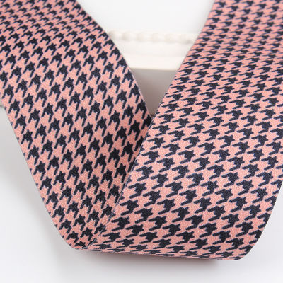 40mm Double Face Polyester Hound Stooth ริบบิ้น สําหรับการทํากระดานกระดานและตกแต่งเสื้อผ้า
