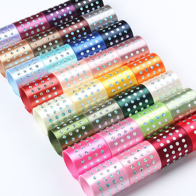 ใบหน้าเดียว Diamond Poly Satin ริบบิ้น 5mm-50mm พอลิเอสเตอร์ สันติบอน