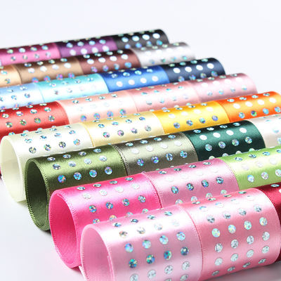 ใบหน้าเดียว Diamond Poly Satin ริบบิ้น 5mm-50mm พอลิเอสเตอร์ สันติบอน