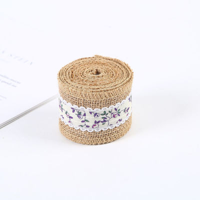 6.5cm ปอกระเจา Burlap ริบบิ้น Plain Satin แผ่นขอบ 10 ยาร์ด สะดวกต่อสิ่งแวดล้อม