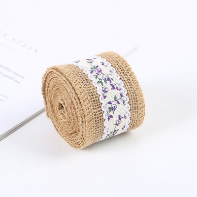 6.5cm ปอกระเจา Burlap ริบบิ้น Plain Satin แผ่นขอบ 10 ยาร์ด สะดวกต่อสิ่งแวดล้อม