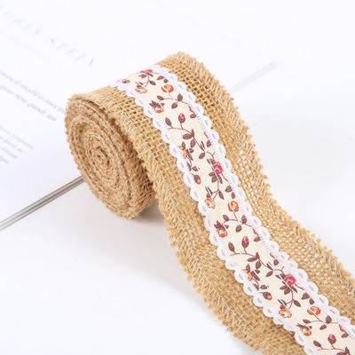6.5cm ปอกระเจา Burlap ริบบิ้น Plain Satin แผ่นขอบ 10 ยาร์ด สะดวกต่อสิ่งแวดล้อม