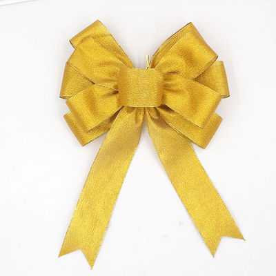 วันเกิด สีแดง Satin Bow โพลีเอสเตอร์ สีเหลือง Satin Bow สําหรับงานฝีมือ