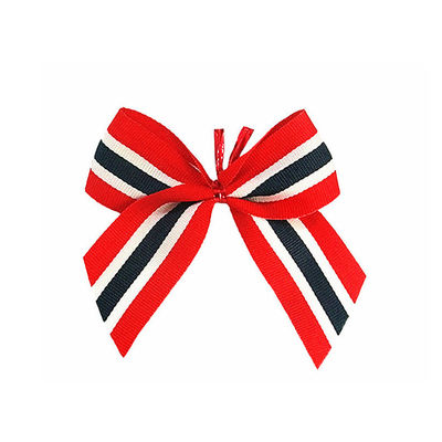 วันเกิด สีแดง Satin Bow โพลีเอสเตอร์ สีเหลือง Satin Bow สําหรับงานฝีมือ