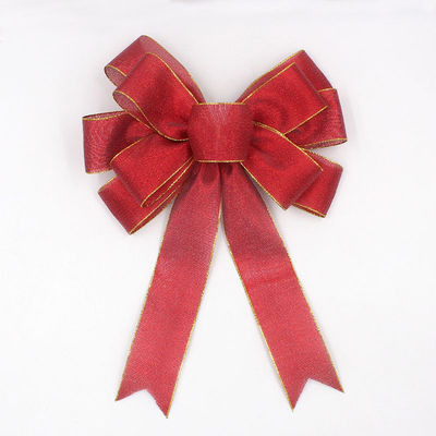 วันเกิด สีแดง Satin Bow โพลีเอสเตอร์ สีเหลือง Satin Bow สําหรับงานฝีมือ
