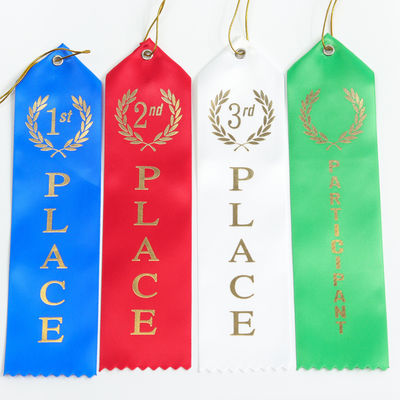 สีฟ้า สีเขียว เหรียญรางวัล เทปพอลิเอสเตอร์ เซติน เทปเหรียญตามสั่ง