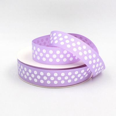 ดอท Custom Printed Grosgrain ริบบิ้น สีเขียว ODM สีส้ม Grosgrain ริบบิ้น