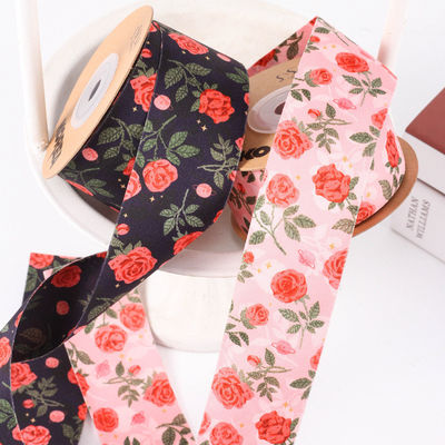 2.5cm-4cm พอลิเอสเตอร์ริบบอน ดับเบิ้ลหน้า Weave Edge Packing ริบบิ้น