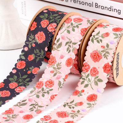 2.5cm-4cm พอลิเอสเตอร์ริบบอน ดับเบิ้ลหน้า Weave Edge Packing ริบบิ้น