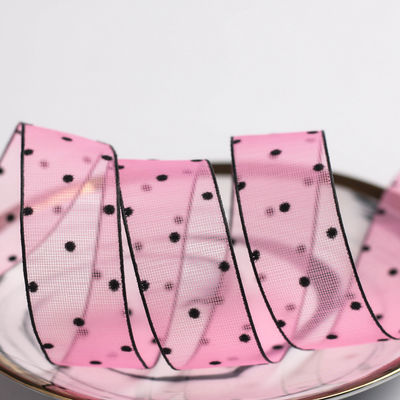 10mm-60mm Dot Velvet Wired ริบบิ้น กระเบื้องกระเบื้องกระเบื้องกระเบื้องกระเบื้อง