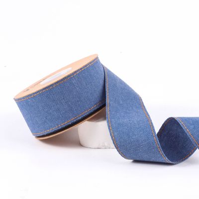 OEM ODM Blue Denim Jeans ริบบิ้น 12mm-38mm ริบบิ้น สําหรับกางเกง