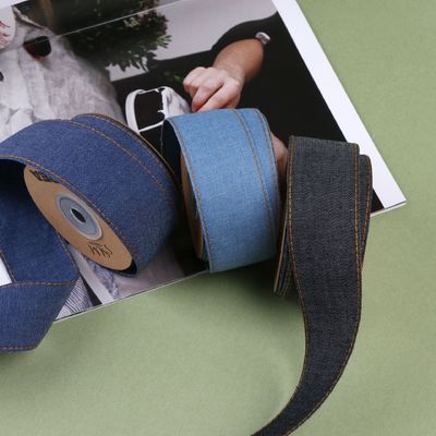 OEM ODM Blue Denim Jeans ริบบิ้น 12mm-38mm ริบบิ้น สําหรับกางเกง