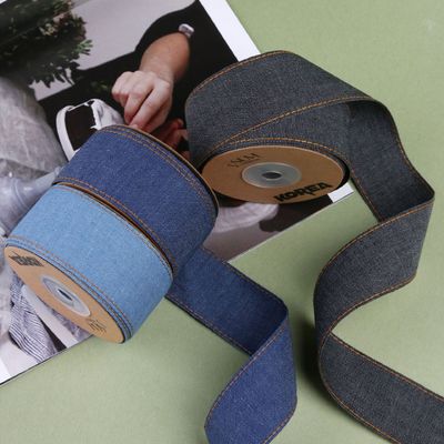 OEM ODM Blue Denim Jeans ริบบิ้น 12mm-38mm ริบบิ้น สําหรับกางเกง
