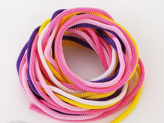 สีชมพู DIY 3 มิลลิเมตร Polypropylene สายสีม่วง Double Braided Polypropylene สาย