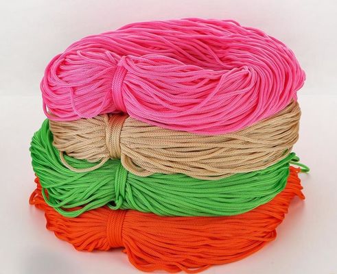สีชมพู DIY 3 มิลลิเมตร Polypropylene สายสีม่วง Double Braided Polypropylene สาย