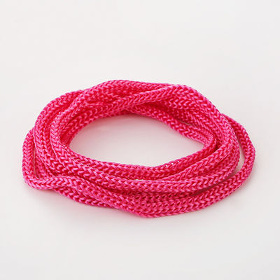 สีชมพู DIY 3 มิลลิเมตร Polypropylene สายสีม่วง Double Braided Polypropylene สาย