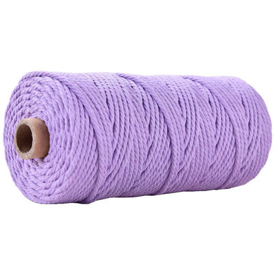 สีเขียว 3 สาย สายไนลอนบิด 3 มิลลิเมตร Macrame สายผ้าใบ