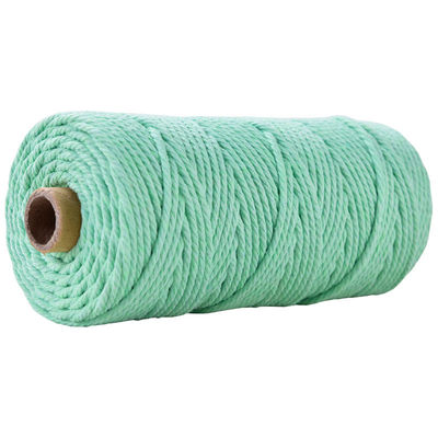 สีเขียว 3 สาย สายไนลอนบิด 3 มิลลิเมตร Macrame สายผ้าใบ