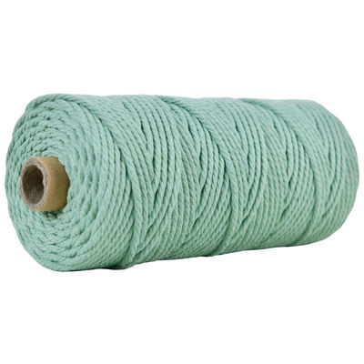 สีเขียว 3 สาย สายไนลอนบิด 3 มิลลิเมตร Macrame สายผ้าใบ