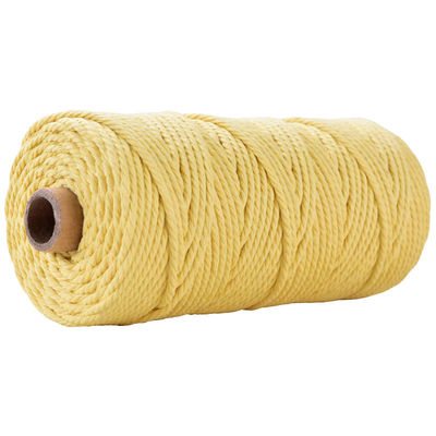 สีเขียว 3 สาย สายไนลอนบิด 3 มิลลิเมตร Macrame สายผ้าใบ