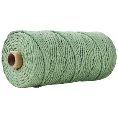 สีเขียว 3 สาย สายไนลอนบิด 3 มิลลิเมตร Macrame สายผ้าใบ