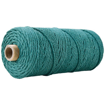 สีเขียว 3 สาย สายไนลอนบิด 3 มิลลิเมตร Macrame สายผ้าใบ