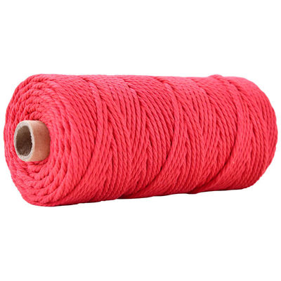 สีเขียว 3 สาย สายไนลอนบิด 3 มิลลิเมตร Macrame สายผ้าใบ