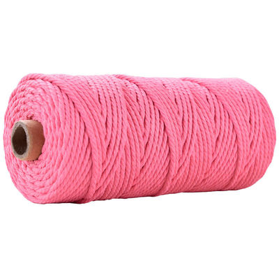 สีเขียว 3 สาย สายไนลอนบิด 3 มิลลิเมตร Macrame สายผ้าใบ
