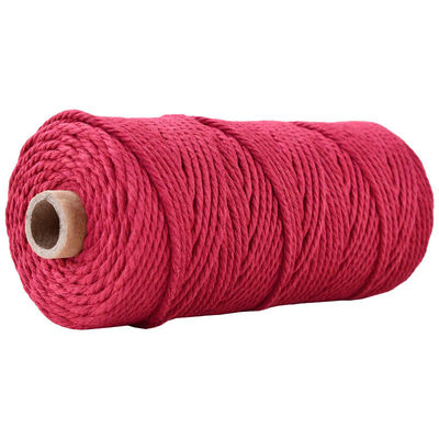 สีเขียว 3 สาย สายไนลอนบิด 3 มิลลิเมตร Macrame สายผ้าใบ