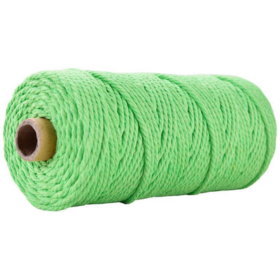 สีเขียว 3 สาย สายไนลอนบิด 3 มิลลิเมตร Macrame สายผ้าใบ