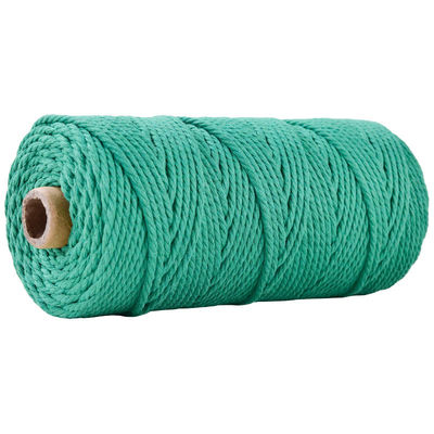 สีเขียว 3 สาย สายไนลอนบิด 3 มิลลิเมตร Macrame สายผ้าใบ