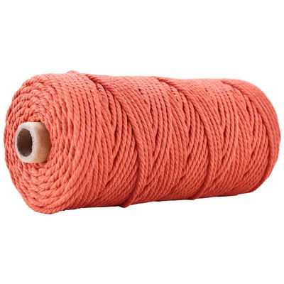 สีเขียว 3 สาย สายไนลอนบิด 3 มิลลิเมตร Macrame สายผ้าใบ