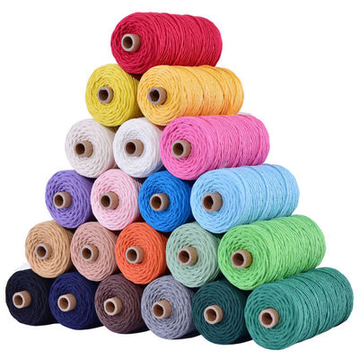 สีเขียว 3 สาย สายไนลอนบิด 3 มิลลิเมตร Macrame สายผ้าใบ