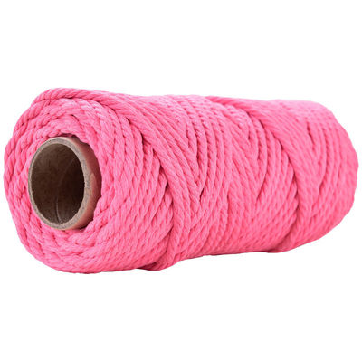 50m Dusty Pink Macrame Cord 5mm ISO9001 สายผ้าใบสีชมพู 3 สาย