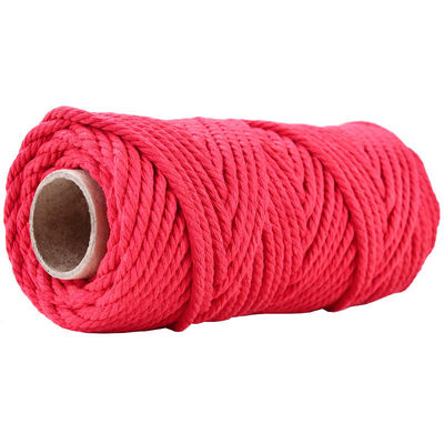 50m Dusty Pink Macrame Cord 5mm ISO9001 สายผ้าใบสีชมพู 3 สาย