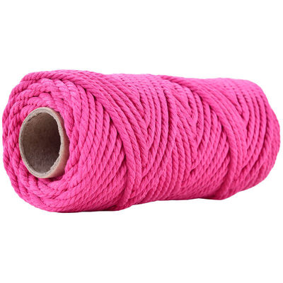 50m Dusty Pink Macrame Cord 5mm ISO9001 สายผ้าใบสีชมพู 3 สาย