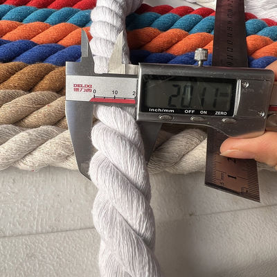 โรส 20 มิลลิเมตร สายผ้าใบบิด ISO14001 3 สาย Macrame
