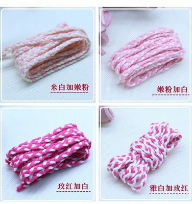 เสื้อผ้า 3 สาย Macrame Cord ส้ม สีขาว 5 มม 3 สาย สายผ้า